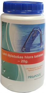 Lēni šķīstoša hlora 20g tabletes 1kg